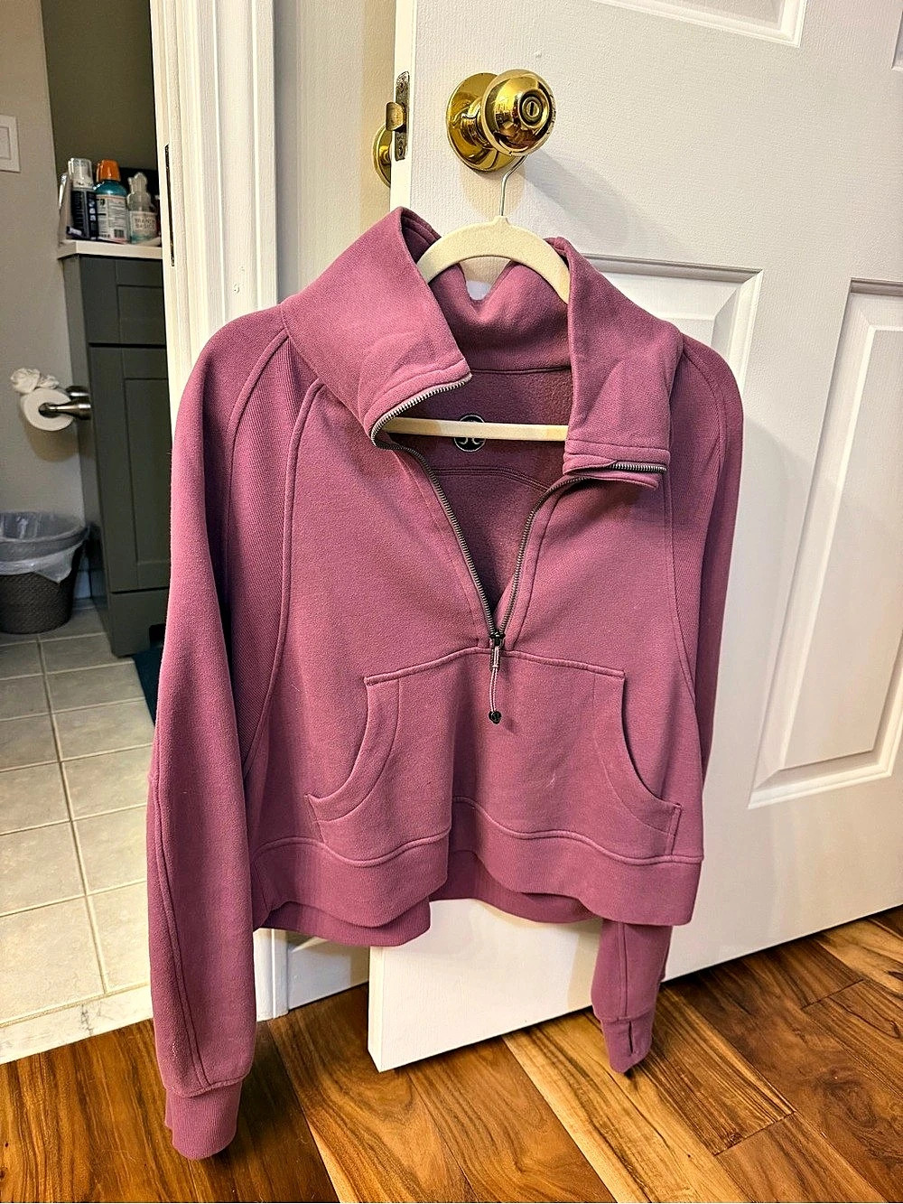lululemon Scuba Oversized 1/2 Zip Hoodie Pink Medium